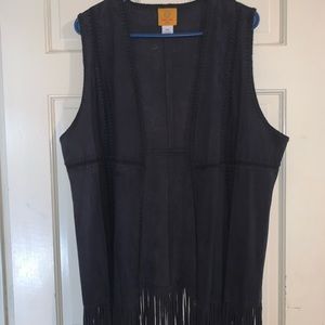 Suede fringe vest
